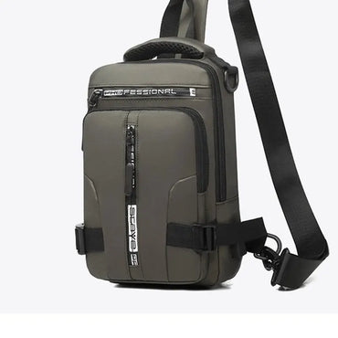 KISMIS Men's Multifunction Messenger Bag Shoulder Cloth Chest Bags Crossbody Casual Man USB Charging Handbag