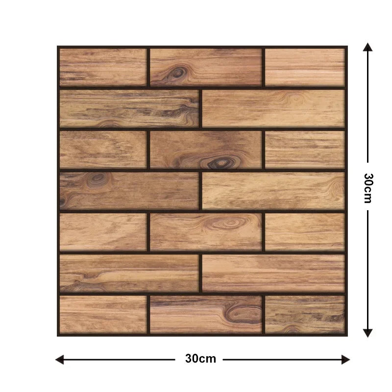 10 Keping Pelekat Dinding Pelekat Diri 3D 30x30cm Kertas Dinding PVC Kalis Air Mural Seni Dinding Boleh Alih untuk Hiasan Ruang Tamu Rumah DIY