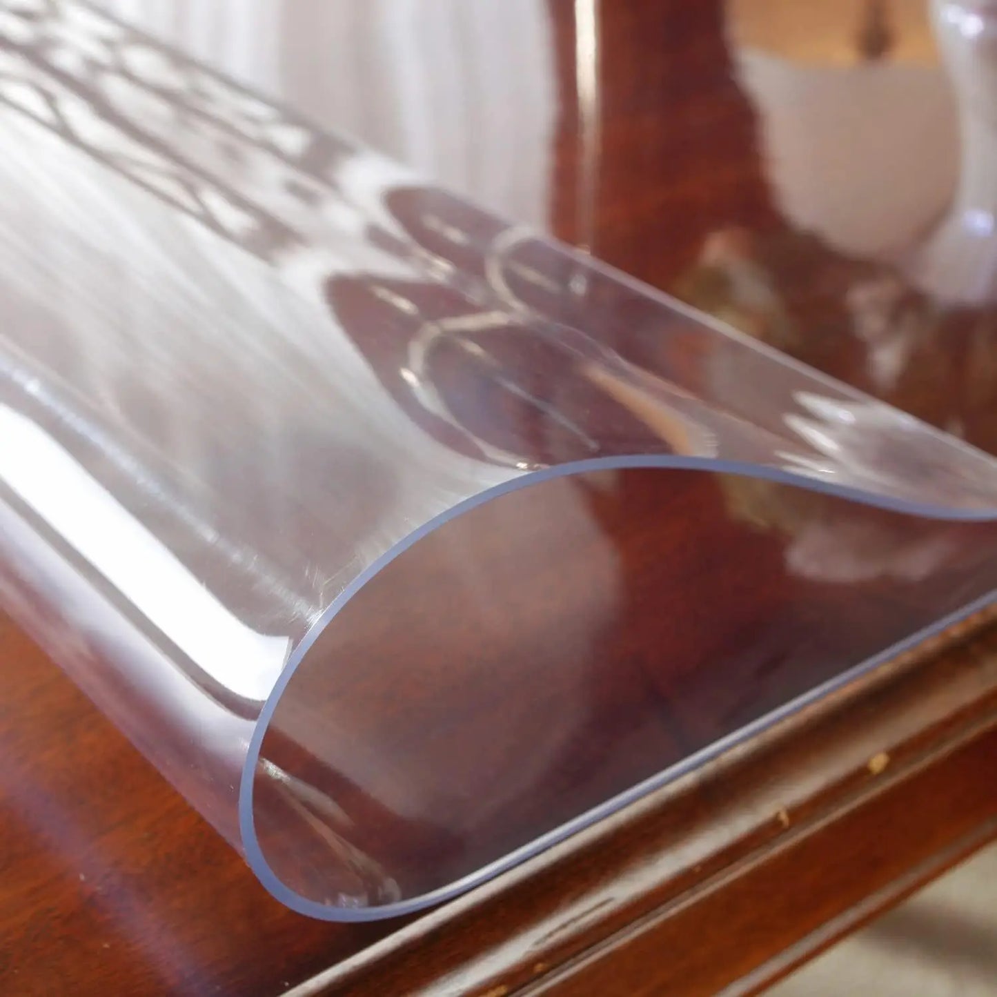 1.5mm Thick Clear Table Cover Protector, Clear Table Protector for Dining Room Table, Plastic Table Cover