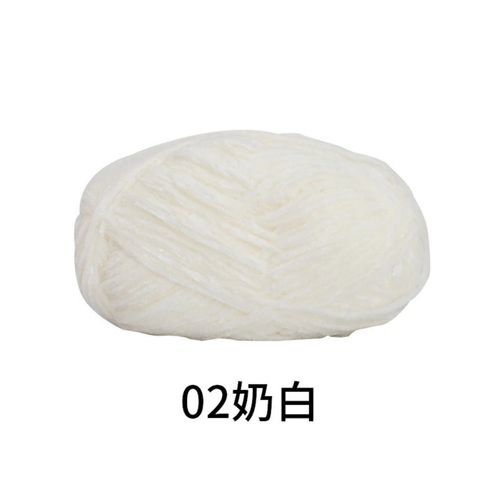 40g/roll 2mm Lustre Chenille Yarn DIY Hand Crochet Dolls Shoes Materials For Hand Knitting Thin Pleuche Wool Rope