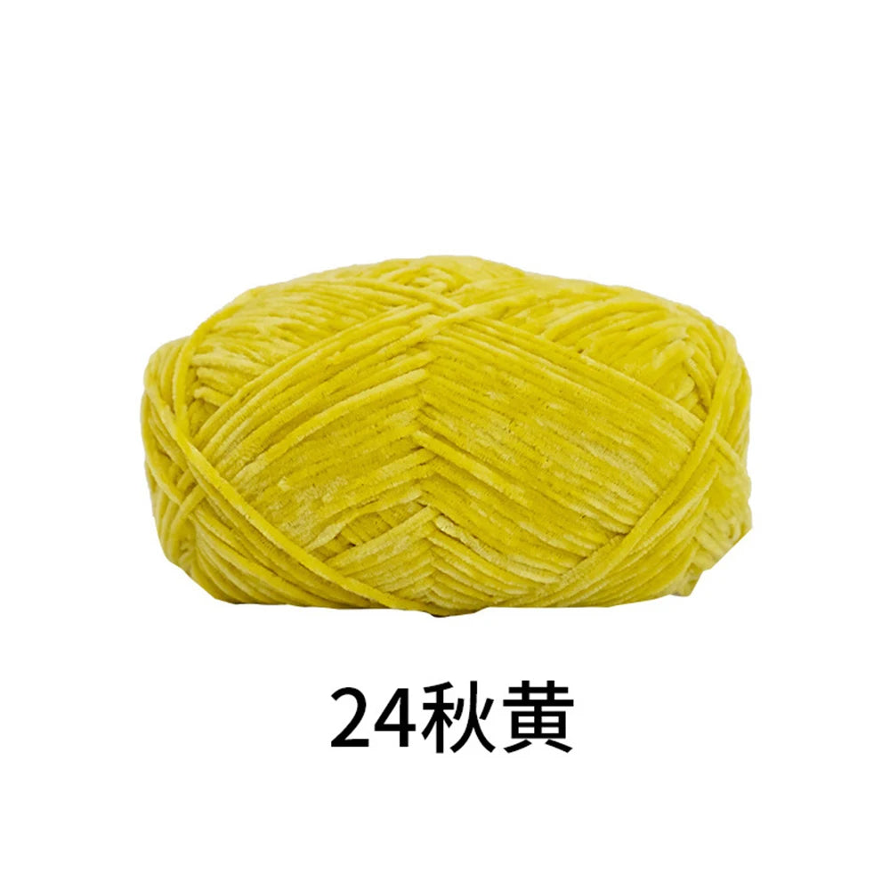 40g/roll 2mm Lustre Chenille Yarn DIY Hand Crochet Dolls Shoes Materials For Hand Knitting Thin Pleuche Wool Rope