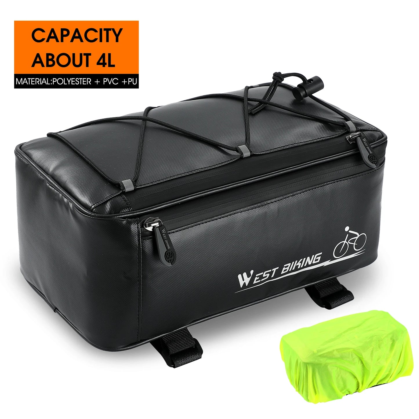 WEST BIKING Waterproof Bicycle Saddle Bag 20L Large Capacity Tail Rear 3 in 1 Trunk Bag Road Mountain Luggage Carrier Bike Bags