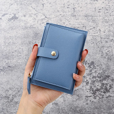 Women Wallets PU Leather Female Purse Mini Hasp Solid Multi-Cards Holder Coin Short Wallets Slim Small Wallet Zipper Hasp