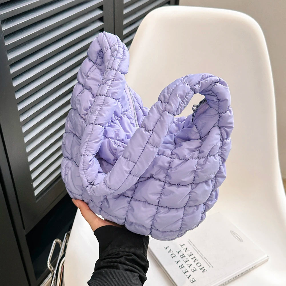 Quilted Padded Crossbody Bag for Women Pleated Bubbles Cloud Shoulder Bags Large Tote Bucket Designer Bag Ruched Handbags 2023
