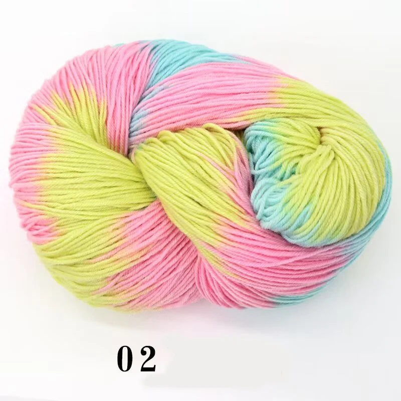 250g Rendering Segment Dyed with Colorful Wool Yarn, Colorful Rainbow Thread, Hand Woven Sweater, Scarf, Hat, Glove Yarn