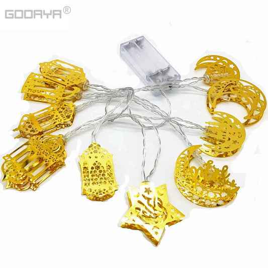Ramadan Decorations Moon Star String Lights EID Mubarak Ramadan Kareem Decoration For Home Islamic Muslim EID