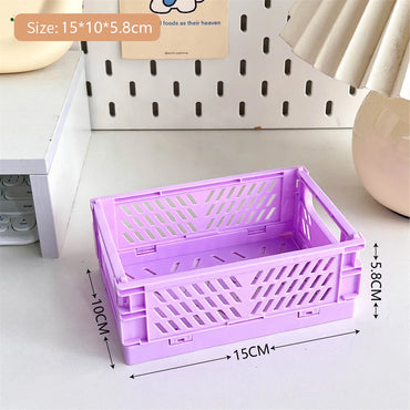 Plastic Foldable Storage Crate Folding Box Basket Stackable Cute Makeup Jewellery Toys Boxes for Storage Box Organizer Portable