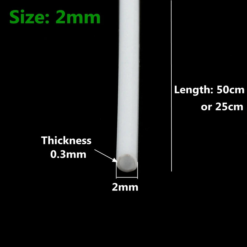 5~50PCS ABS Tiub Bulat Tiub Berongga Plastik Diameter 2/3/4/5/6/8/10/12mm DIY Buatan Tangan Bahan Meja Pasir Bahan Model Bangunan