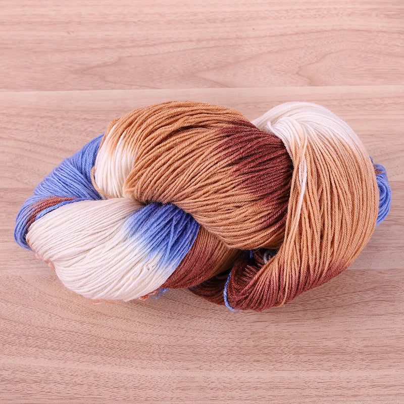 250g Rendering Segment Dyed with Colorful Wool Yarn, Colorful Rainbow Thread, Hand Woven Sweater, Scarf, Hat, Glove Yarn