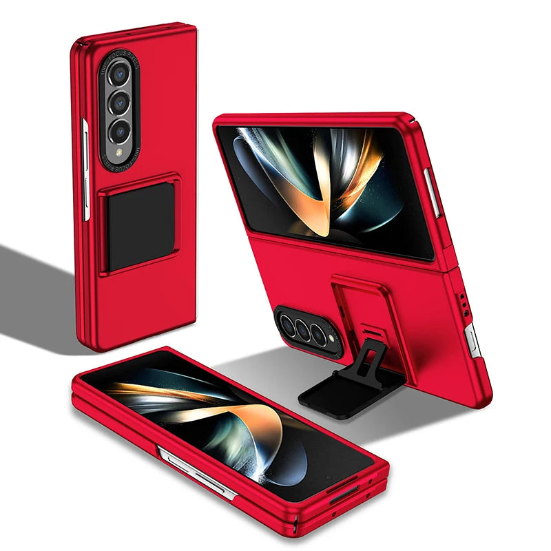 For Galaxy Z Fold 3 4 Case With Built-in Kickstand Bracket Camera Protection Anti Scratch Case Black Blue Green Red For Fold 5 6