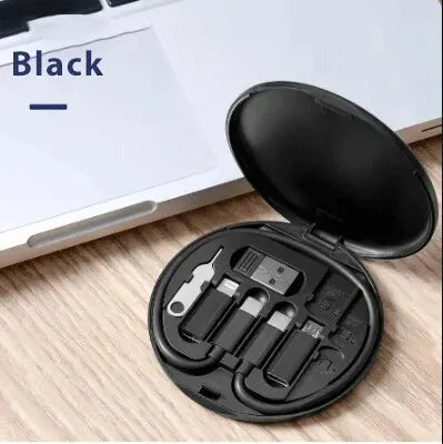 Portable Multifunctional Data Cable Storage Box, 60W Fast Charging Mobile Phone Holder, Charging Cable Set, Multi Head Conversio