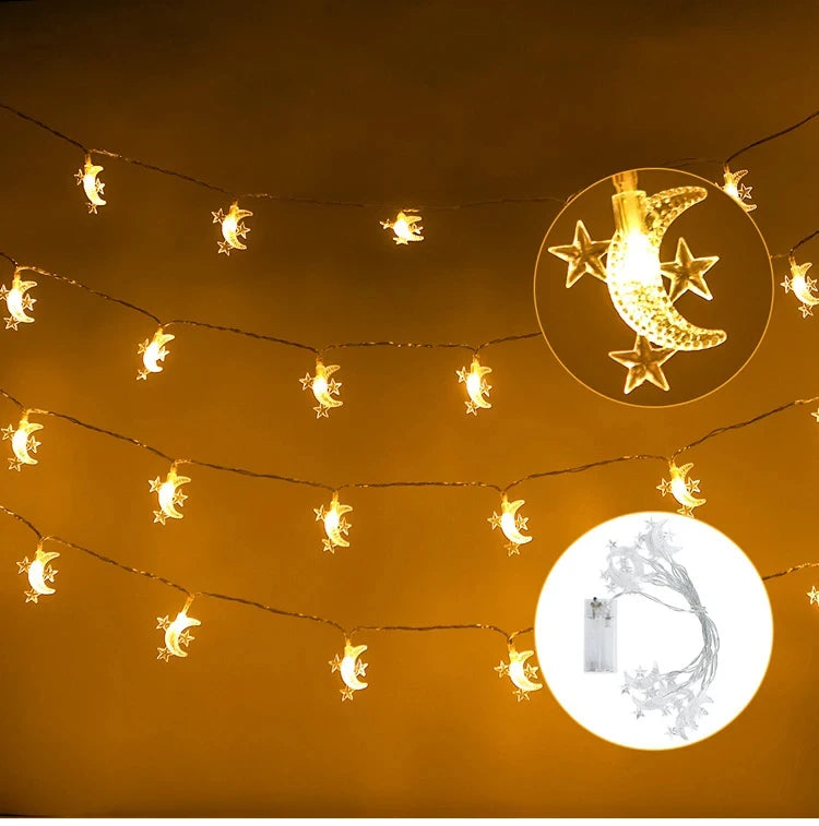 Bintang Bulan Eid Mubarak String Light 2024 Hiasan Ramadan Untuk Rumah Ramadan Kareem Islam Hiasan Pesta Muslim Hadiah Idul Adha