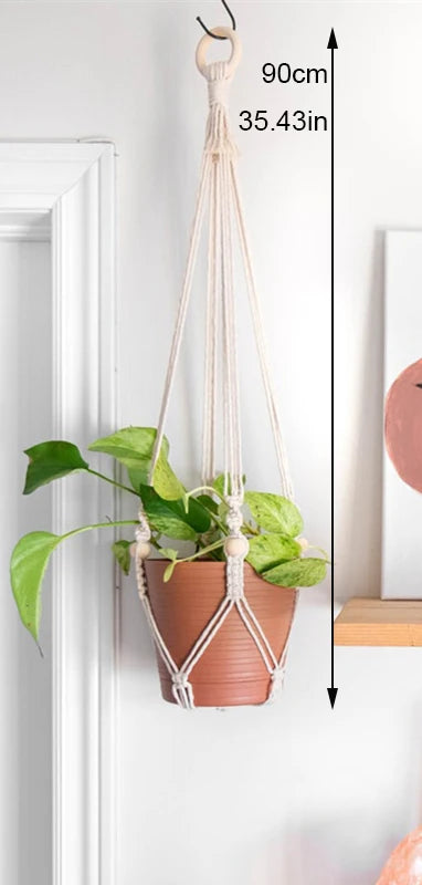 Handmade Macrame Plant Holder 100% Cotton Various Styles Flower Pot Hanger Hanging Basket For Wall Decorantion Courtyard Garden
