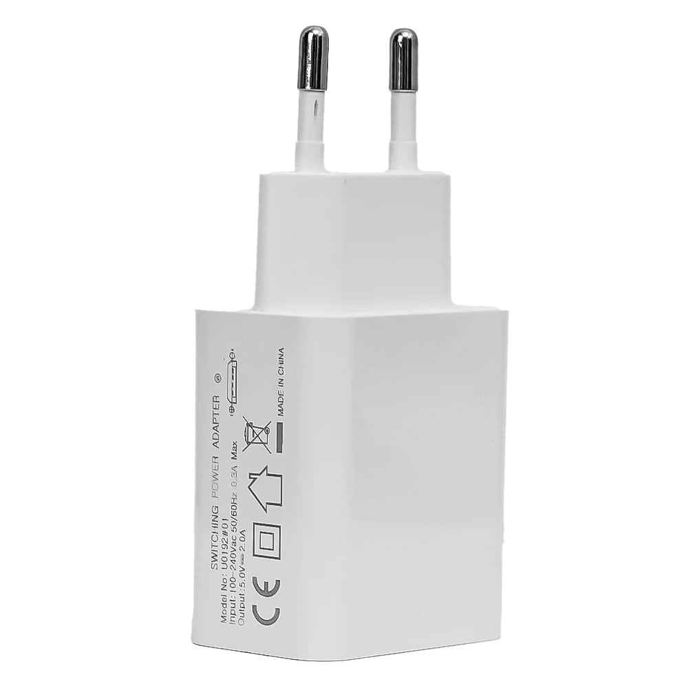 Universal EU Plug 5V 2A Dual USB Pengecas Telefon Mudah Alih Perjalanan Berkelajuan tinggi Kuasa Penyesuai Pengecas Dinding untuk IPhone Samsung Xiaomi