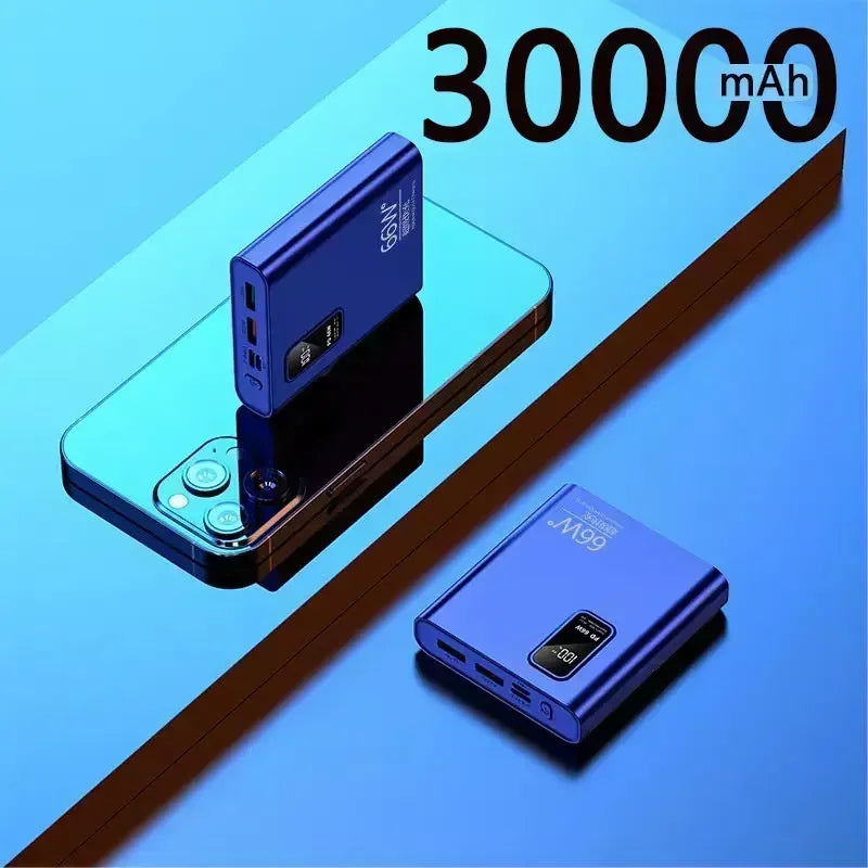 Bank Kuasa 66W 50000mAh Pengecasan Super Cepat Power Bank Pengecas Mudah Alih Paparan Digital Pek Bateri Luaran untuk iPhone Xiaomi