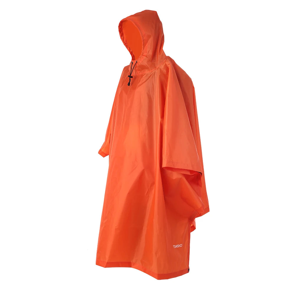 Baju Hujan Ringan Pelbagai fungsi TOMSHOO dengan Tudung Kembara Hiking Berbasikal Sarung Hujan Kot Hujan Ponco Tikar Khemah Perkhemahan Luaran