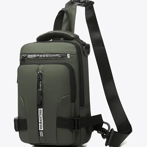 KISMIS Men's Multifunction Messenger Bag Shoulder Cloth Chest Bags Crossbody Casual Man USB Charging Handbag