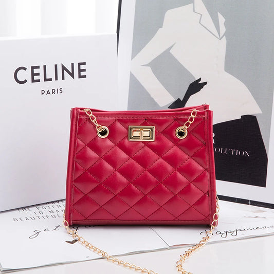 Women Tote Bags Handbag Chains Faux Leather Diamond Lattice Underarm Luxury Shoulder Bag Ladies Designer Bag