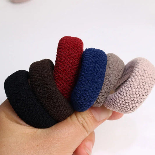 6PCS New Fashion Boutique Simple Thicken Ponytail Holders Rubber Band  Elastic Hair Bands Women Girls Hair Accessories Headwear