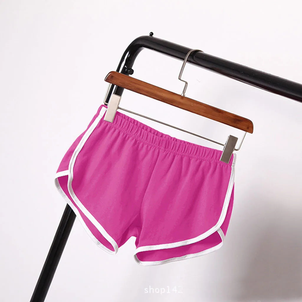Seluar Pendek Sukan Wanita Kasual Longgar Seluar Lurus Memakai Pinggang Tinggi Nipis Anti-Berjalan Tiga Titik Seluar Panas Yoga Pantalones