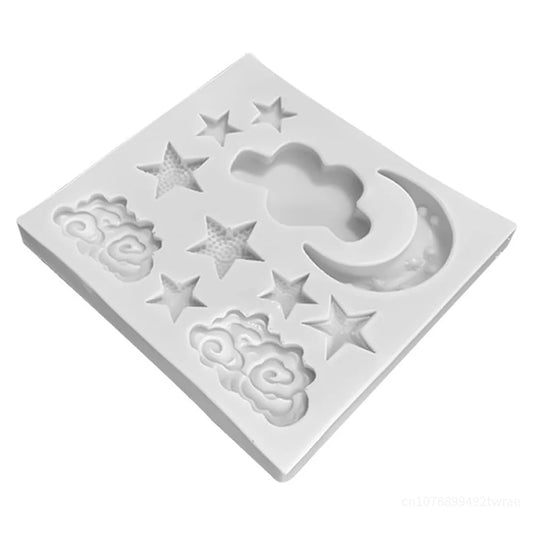 Eid Mubarak 3D Moon Stars Silicone Cake Mold DIY Chocolate Candy Baking Mold Soap Wax Mould Baking Kitchen Tools Accessories