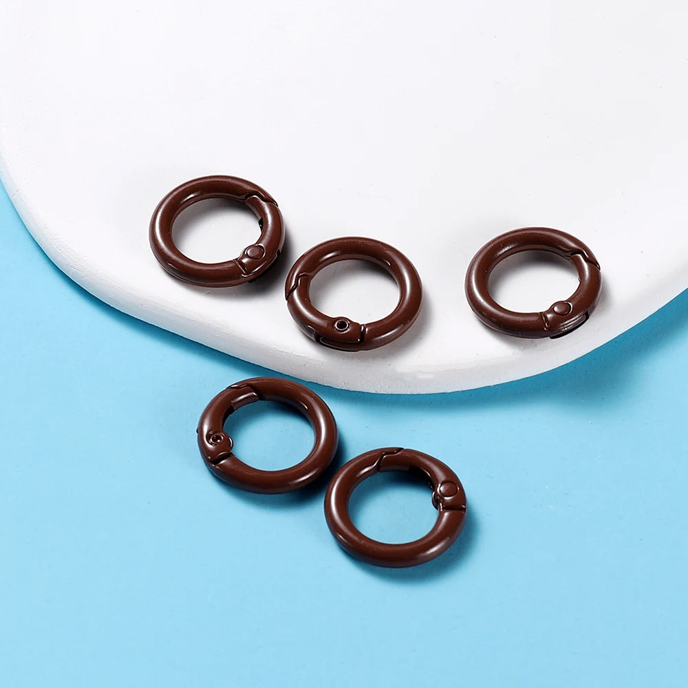 5Pcs/Lot 21 Colors Metal O Ring Spring Clasp Openable Round Carabiner Keychain Clips Hook Dog Chain DIY Jewelry Buckle Connector
