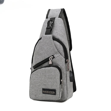 USB Charging Sling Bag For Men Casual Chest Bag Shoulder Crossbody Bag Male Anti Theft Multifunction Bags Man Sports Travel Pack