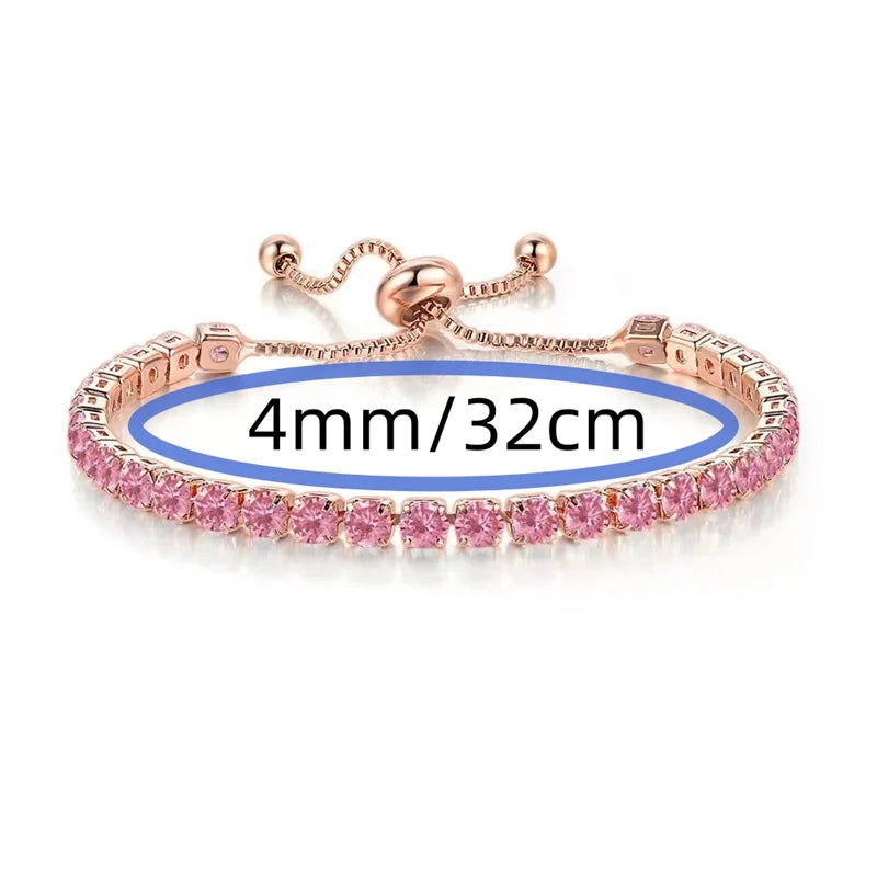 Wu's 2022 Fashion Shiny Crystal Push-pull Bracelet Light Luxury Micro-inlaid Zircon Bracelet Women's Simple Adjustable Jewelry