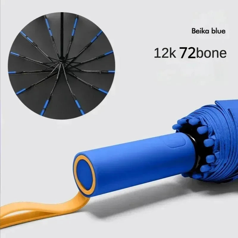 Super Strong Windproof Automatic Folding Men Umbrella, 72 Bone Reinforced, Large Rainproof Sun UV Protection Umbrellas Women