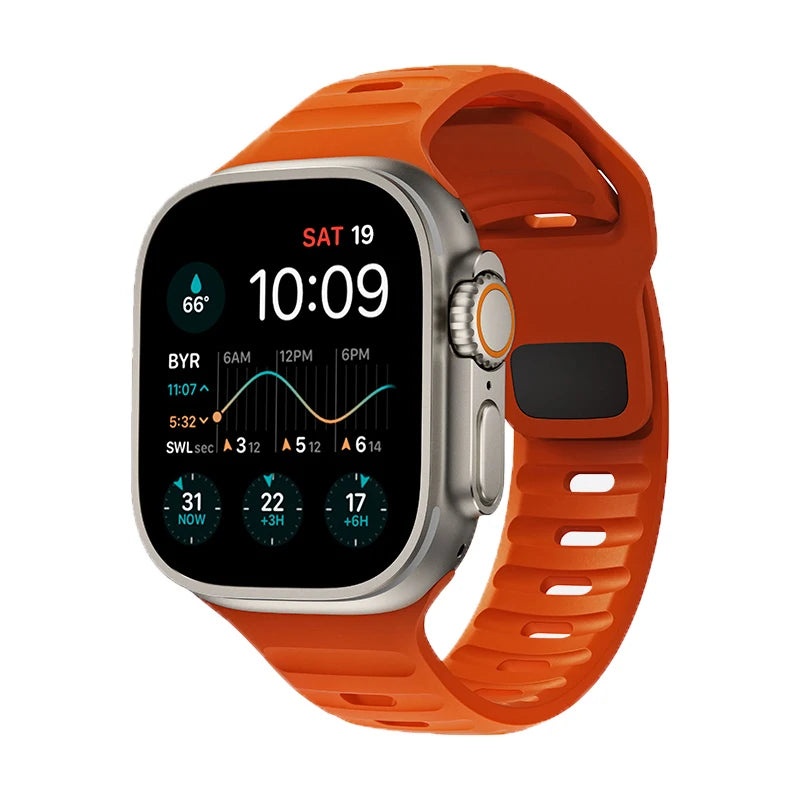 New Original Silicone Strap For Apple Watch Ultra 49mm Sports Bracelet iWatch Series 9 8 7 45mm 41mm 6 5 4 3 SE2 44mm 40mm Band