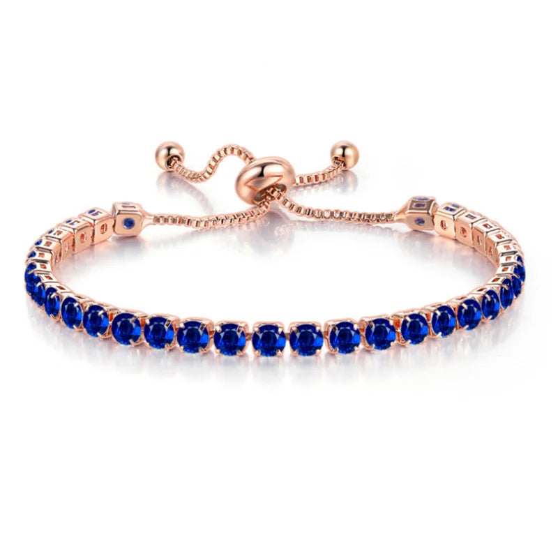 Wu's 2022 Fashion Shiny Crystal Push-pull Bracelet Light Luxury Micro-inlaid Zircon Bracelet Women's Simple Adjustable Jewelry