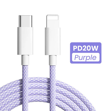 4 Warna Kabel USB 20W PD untuk iPhone 14 13 12 Pro Max 11 iPad Mini Jenis C Pengecasan Cepat Kord Wayar Data USB C 1M 2M