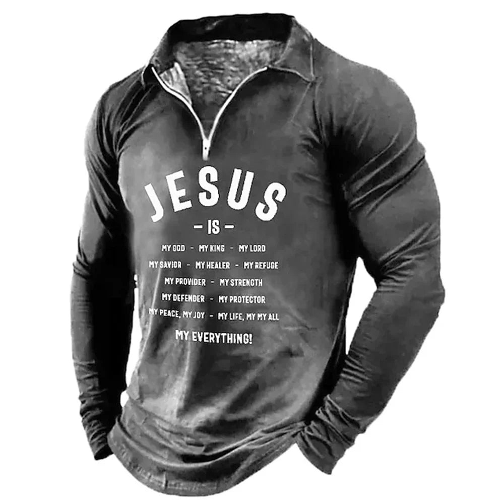 Vintage 3D Letter Print Polo T Shirt Man Fashion Streetwear Lapel Golf Shirts Mens Tops Casual Sports Long Sleeve Men's Clothing