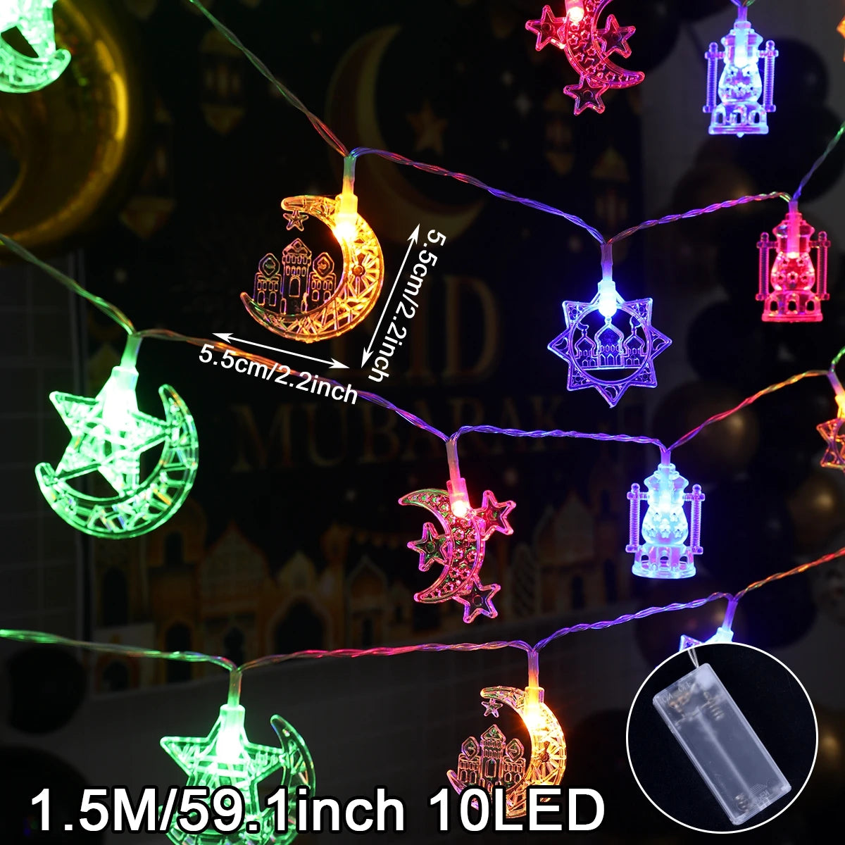 Bintang Bulan Eid Mubarak String Light 2024 Hiasan Ramadan Untuk Rumah Ramadan Kareem Islam Hiasan Pesta Muslim Hadiah Idul Adha