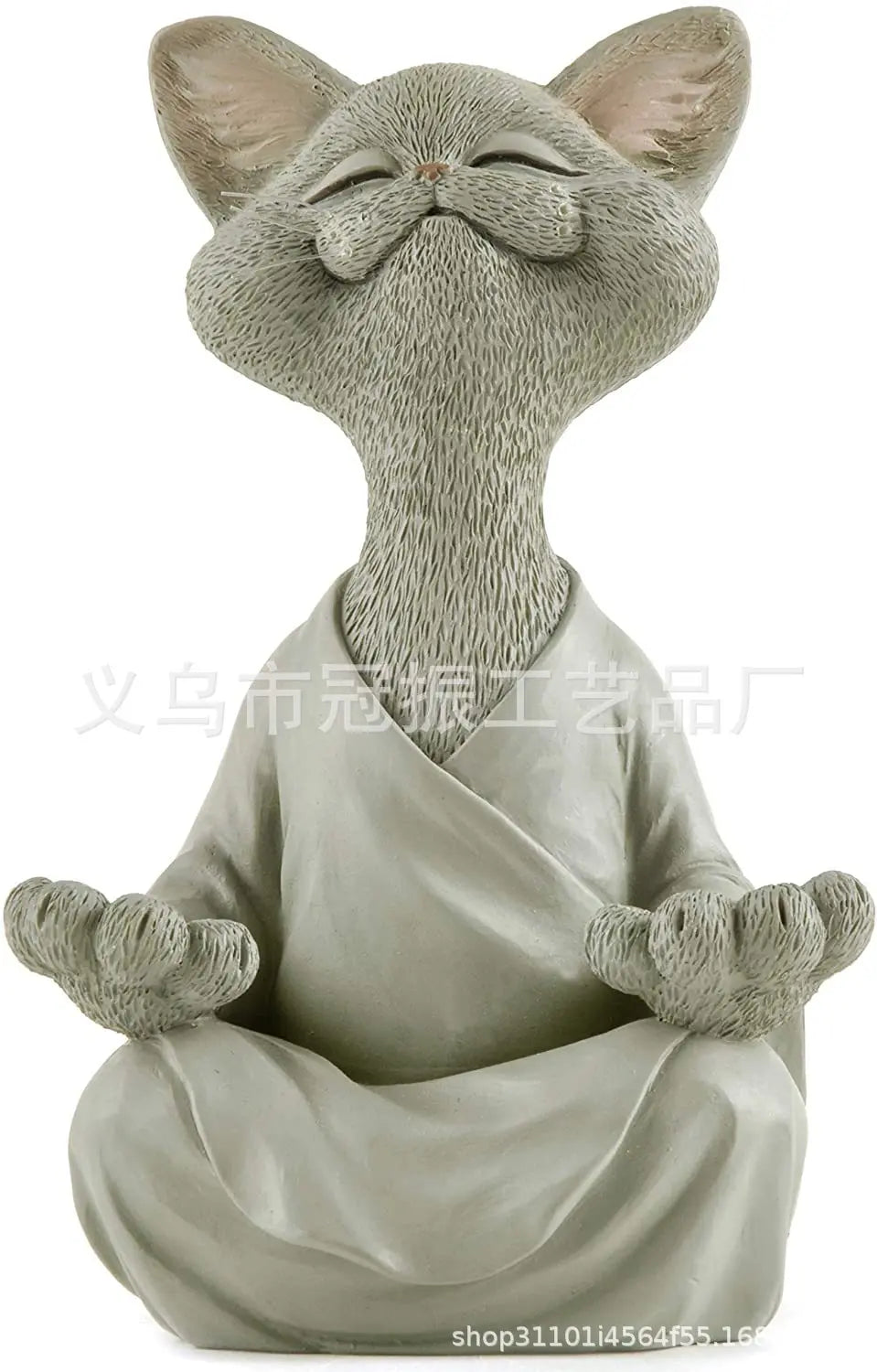 Patung Buddha Kucing Pelik Meditasi Yoga Hiasan Kucing Bahagia Hiasan Kraf Tangan Rumah