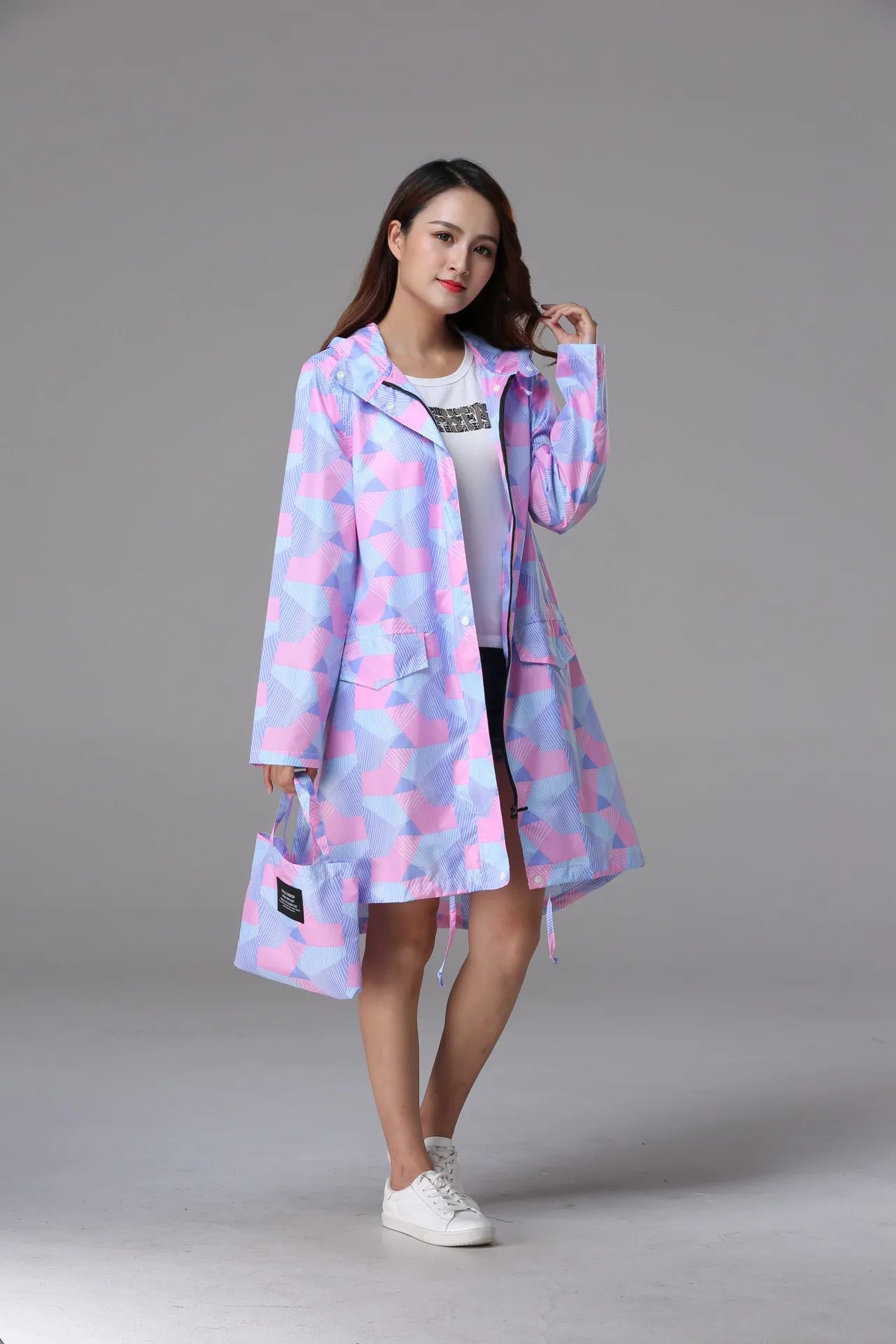 Rainstorm proof fashionable raincoat for adults waterproof raincoat for women portable outdoor raincoat