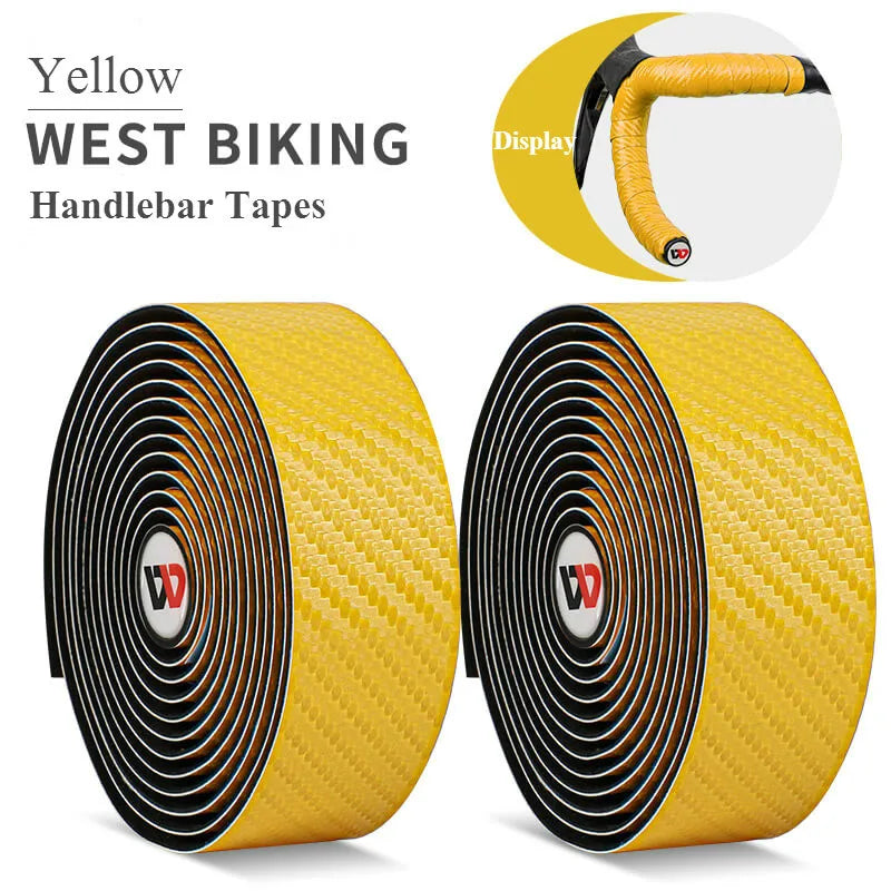 WEST BIKING Bike Handlebar Tape EVA PU Road Bicycle Handlebar Tape Anti-slip Shock Absorption Cycling Wrap End Plug Accessories