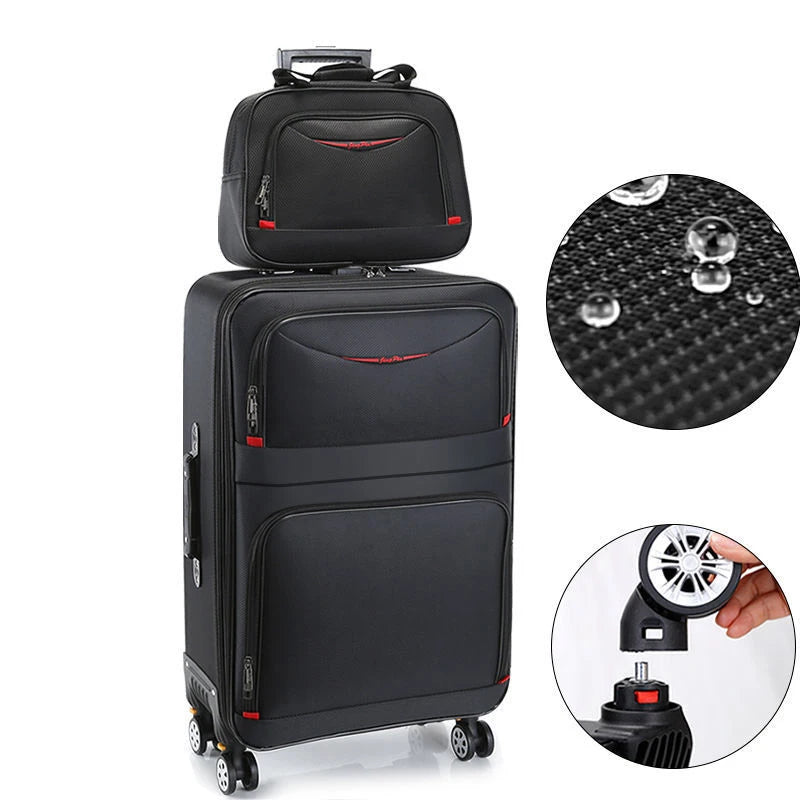 Beg Troli Beg Perjalanan Berkapasiti Besar Kalis Air Oxford Rolling Luggage Roda universal 20 inci Kabin Membawa Bagasi