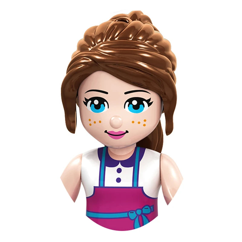 Model Batu Bata Mini Puteri Anime Gadis Cantik Angka Aksesori Kepala Blok Bangunan Salji Mainan Aksi Rakan untuk Kanak-kanak