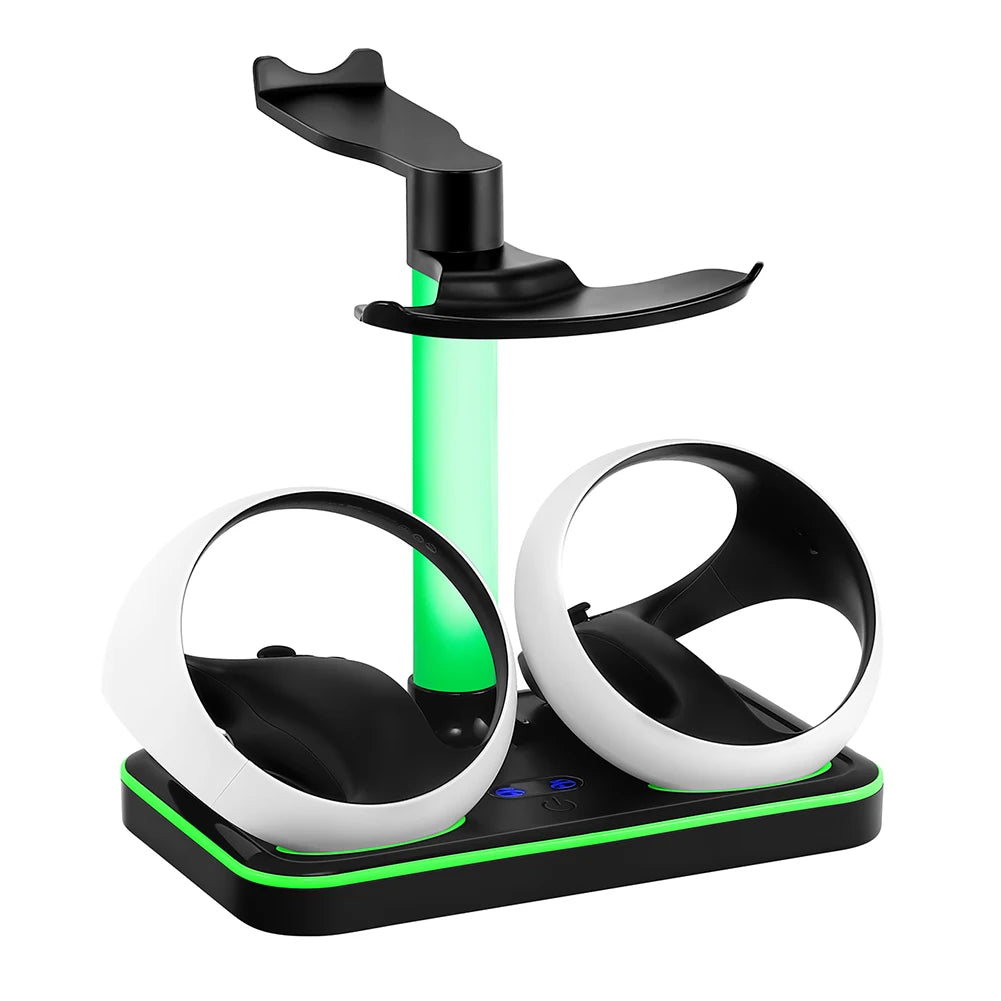 Gamepad Charging Stand Magnetic Charging Dock Stand Colorful RGB Light Storage Glasses Headset Accessories for PS VR2 Joypad