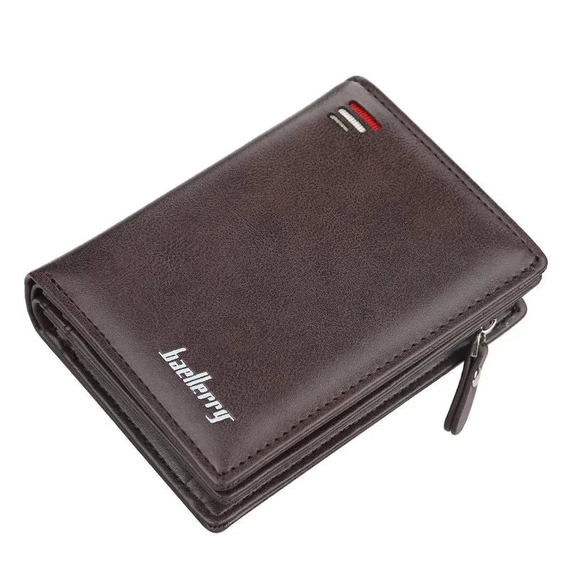 2024 New PU Leather Men Wallets High Quality Zipper Short Desigh Card Holder Male Purse Vintage Coin Holder Men Wallets