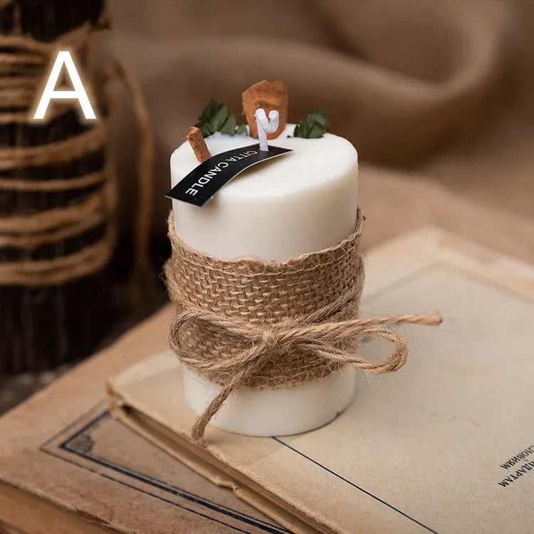 Lilin Wangi Pastoral Retro Lilin Soya Lilin Hadiah Tahun Baru Lilin Wangian Romantik Kreatif Wangian Minyak Mesra Alam Semulajadi