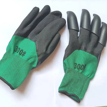 Gardening Gloves with Claws Digging Planting Protective Latex Gloves Durable Waterproof Prick-proof Permeable Home Labor Gloves