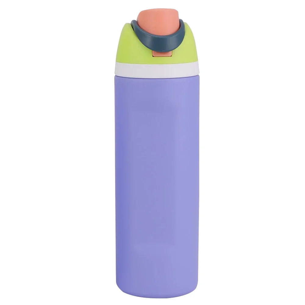 19oz 24oz 32oz Botol Air Keluli Tahan Karat Tertebat Dengan Cawan Termos Jerami Kelalang Vakum Botol Air Kereta Untuk Perjalanan Sukan
