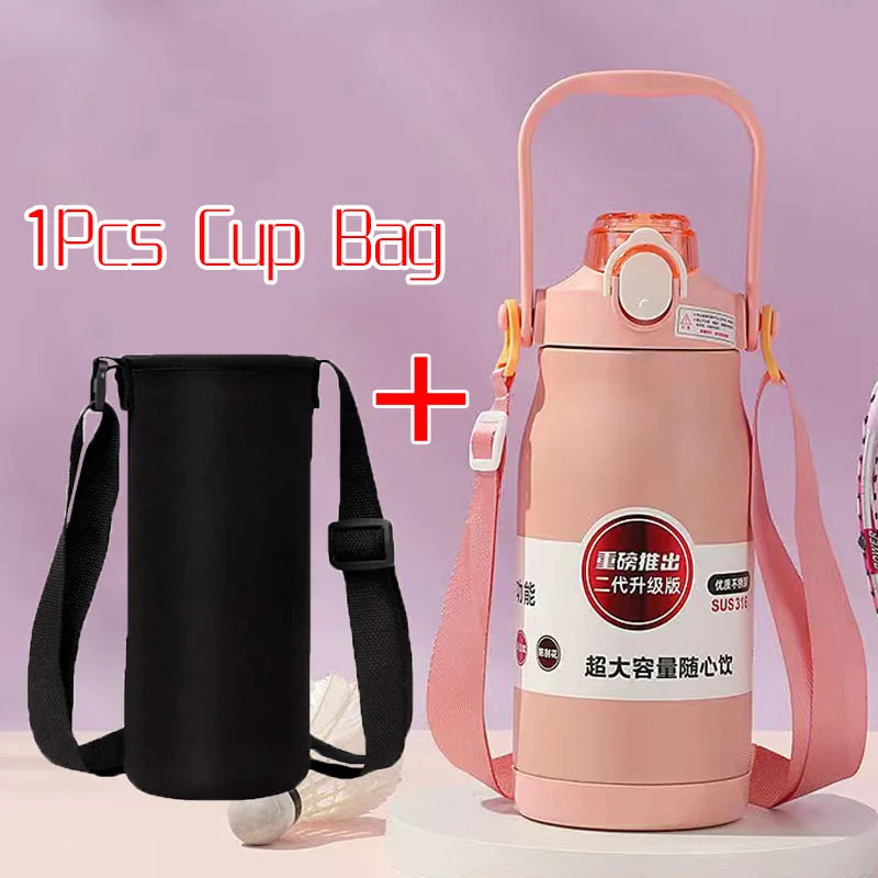 1600ml Large Capacity Thermal Water Bottle Stainless Steel Thermo Bottle Tumbler Thermos Mug Insulated Cup Thermos Kids Gifts