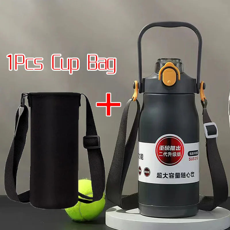 1600ml Large Capacity Thermal Water Bottle Stainless Steel Thermo Bottle Tumbler Thermos Mug Insulated Cup Thermos Kids Gifts