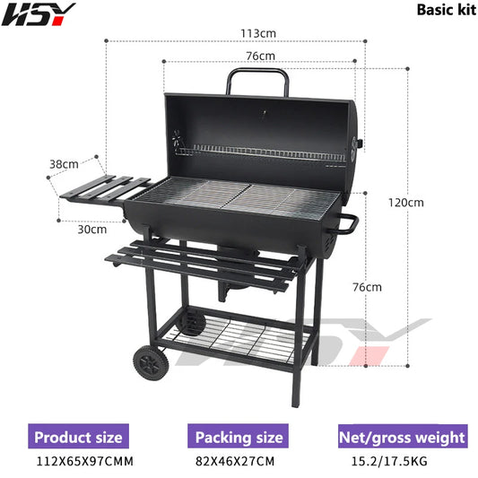Tong Heavy Duty Chicken Rotisserie Kit Barbeku Grill Manual Besi Rotisserie Charcoal Bbq Grill Untuk Pesta