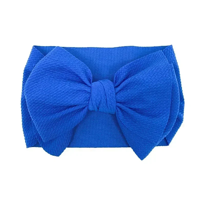 Fesyen Buatan Tangan Ikatan Simpul Elastik Wide Hairband Kanak-kanak Kecil Warna Pejal Big Bows Ikat Kepala Bayi Perempuan Hiasan Kepala Hadiah Percutian