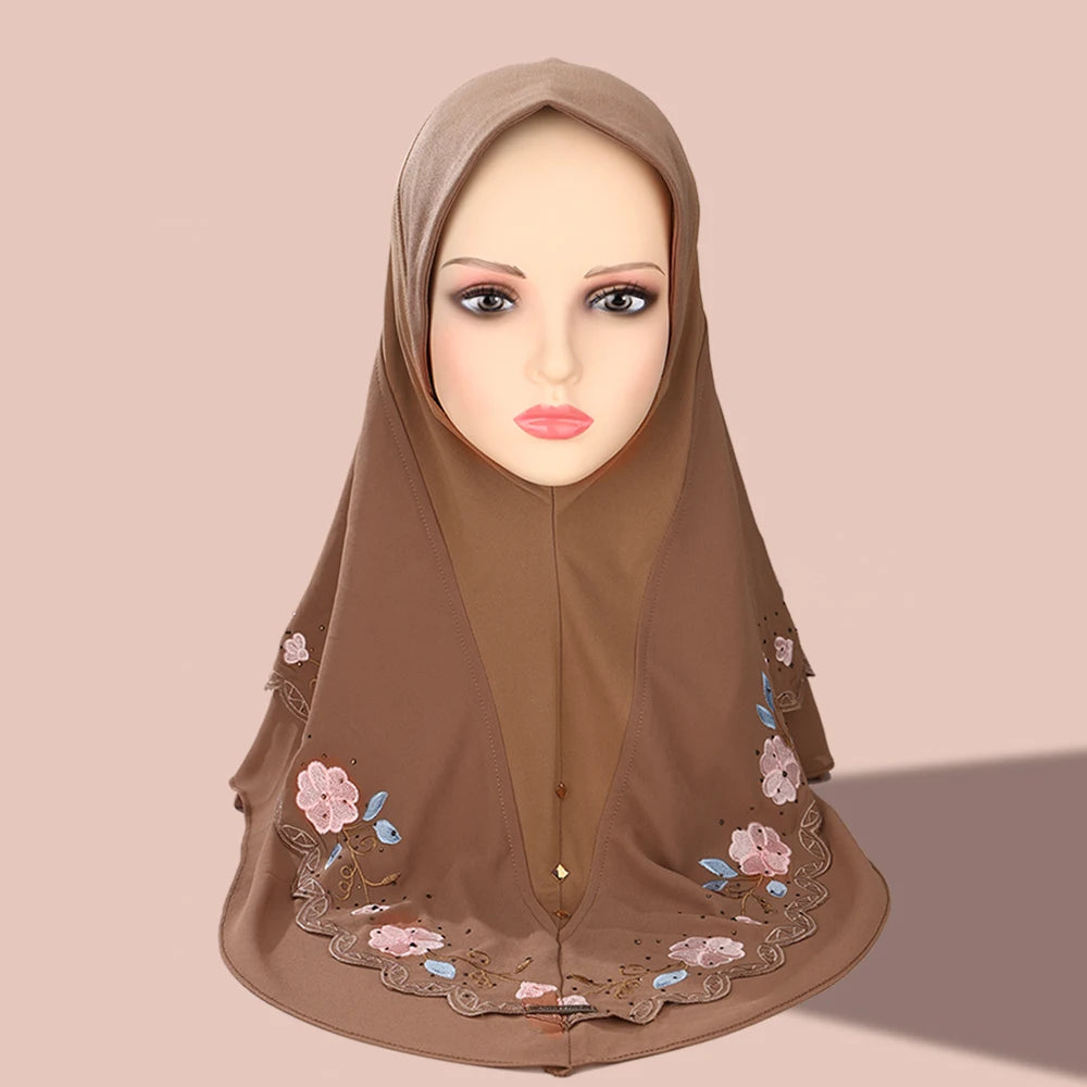 Tudung Muslim Lapisan Dua Lapisan Berat Tudung Lace Pullover Tudung Wanita Melayu Muslim Lapisan Dua Tudung Manik Chiffon