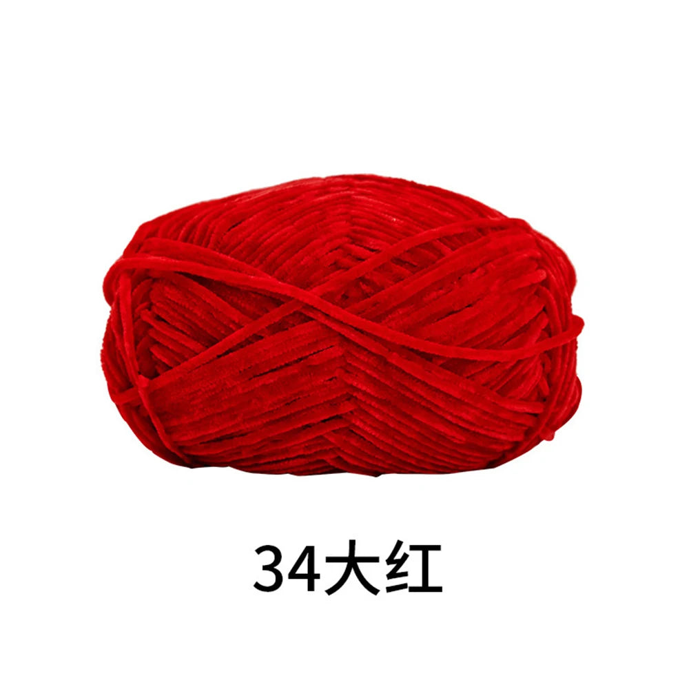 40g/roll 2mm Lustre Chenille Yarn DIY Hand Crochet Dolls Shoes Materials For Hand Knitting Thin Pleuche Wool Rope